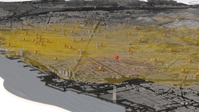 Una representación del gemelo digital presentado por el Ayuntamiento de Barcelona y el BSC.