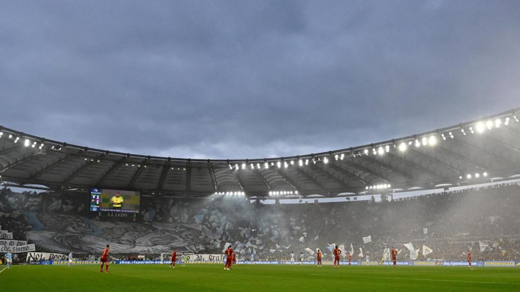 El Olímpico de Roma en un partido durante Roma y Lazio.