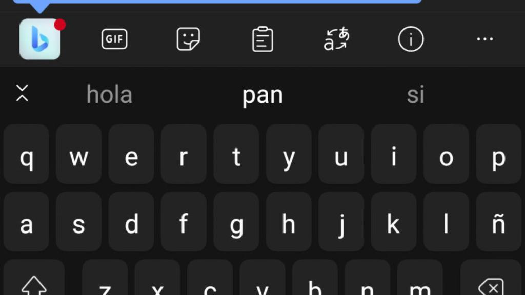 El botón de Bing en SwiftKey ofrece acceso a su Inteligencia Artificial