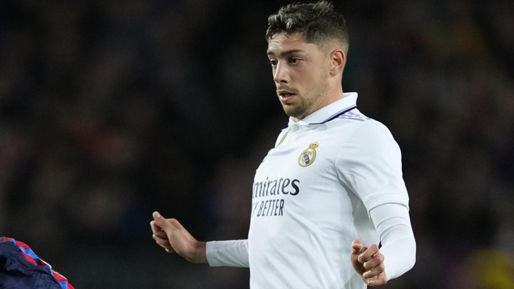 Fede Valverde, en acción durante El Clásico de la vuelta de semifinales de la Copa del Rey 2022/2023