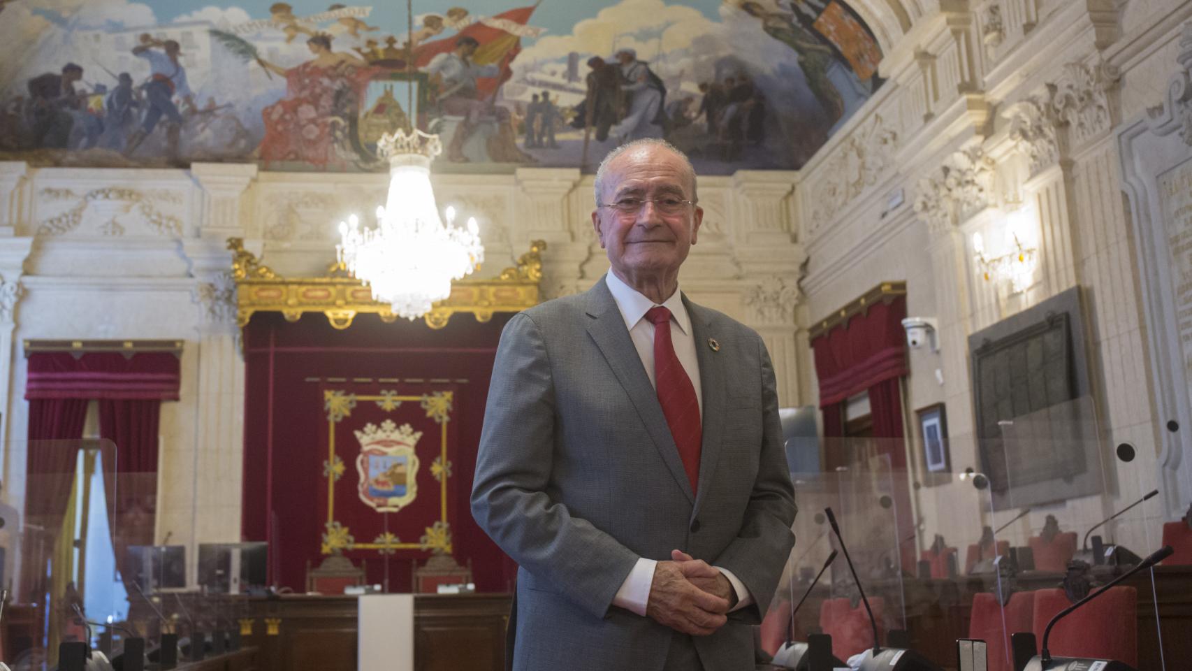 Francisco de la Torre en el Salón de Plenos del Ayuntamiento de Málaga.