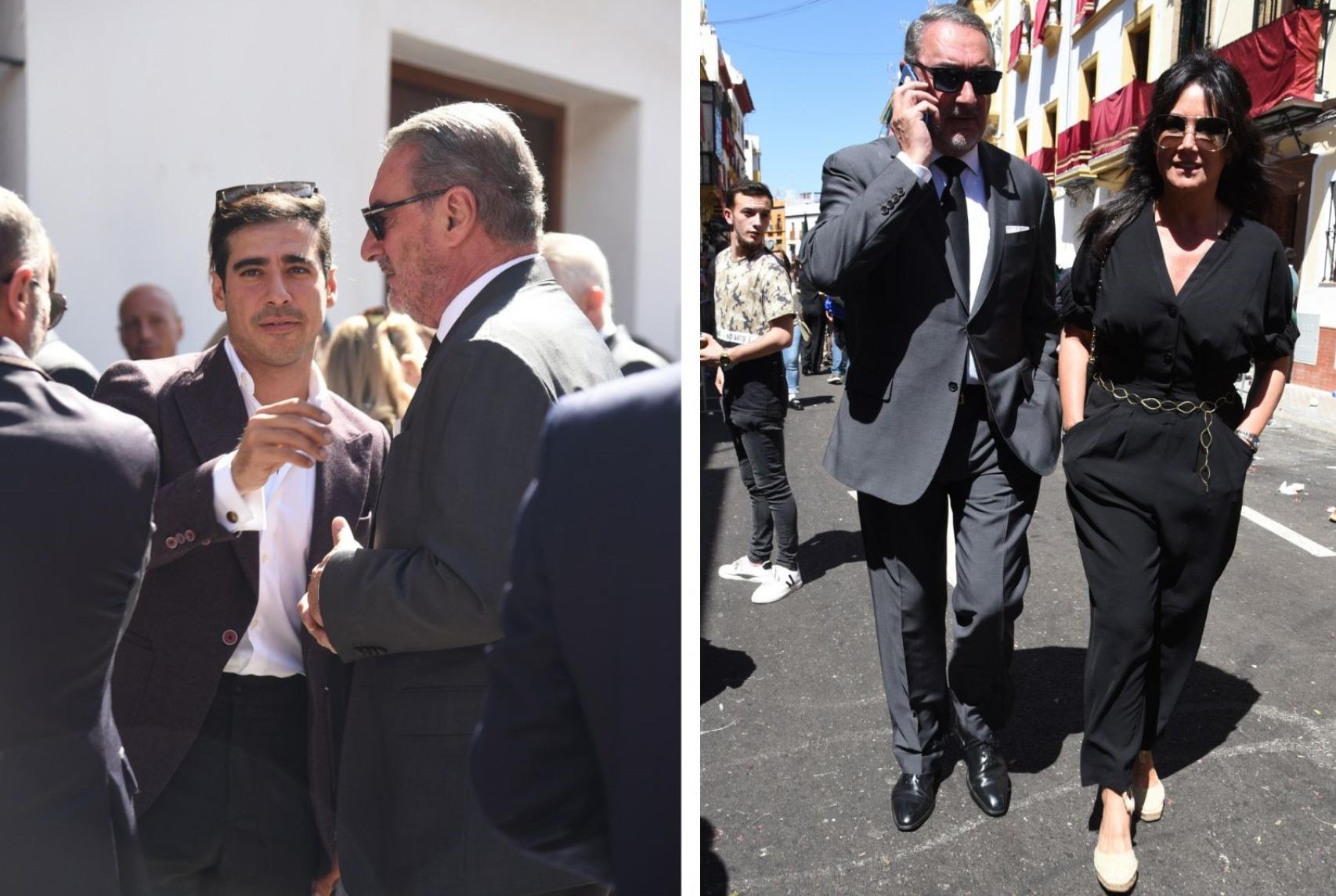 El periodista, su mujer y su hijo, Alberto, en Triana.