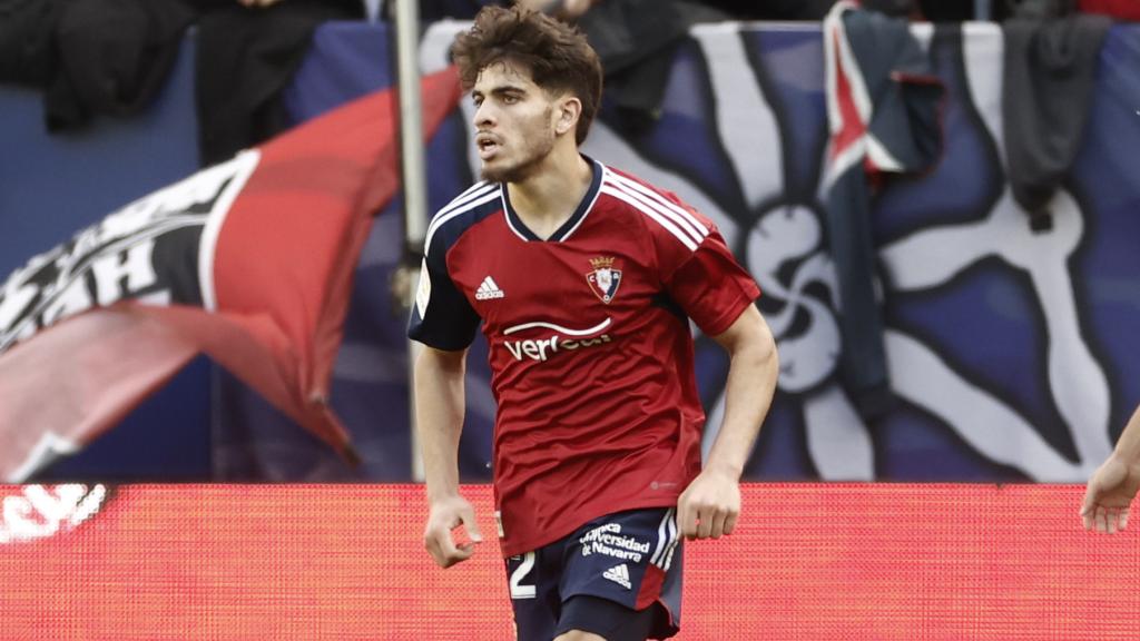Ez Abde celebra un gol durante el Osasuna - Elche