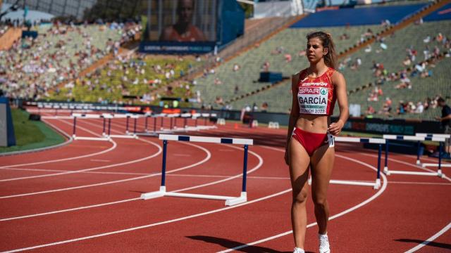 La atleta Carla García, durante una prueba.