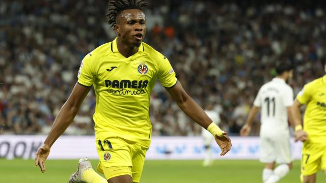Samu Chukwueze celebra un gol en el Real Madrid - Villarreal