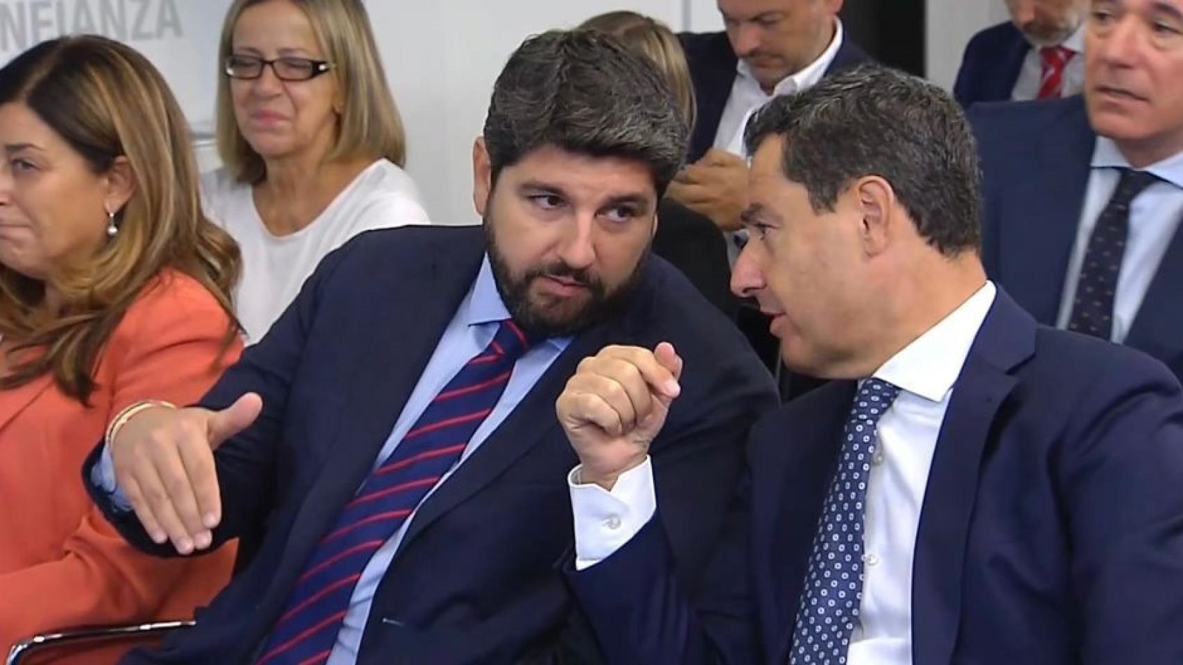 Fernando López Miras y Juan Manuel Moreno, presidentes de Murcia y Andalucía.