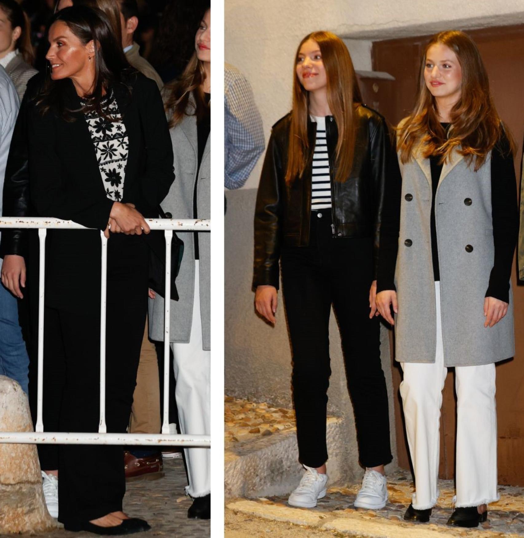 La Reina y sus hijas, con 'looks' informales.