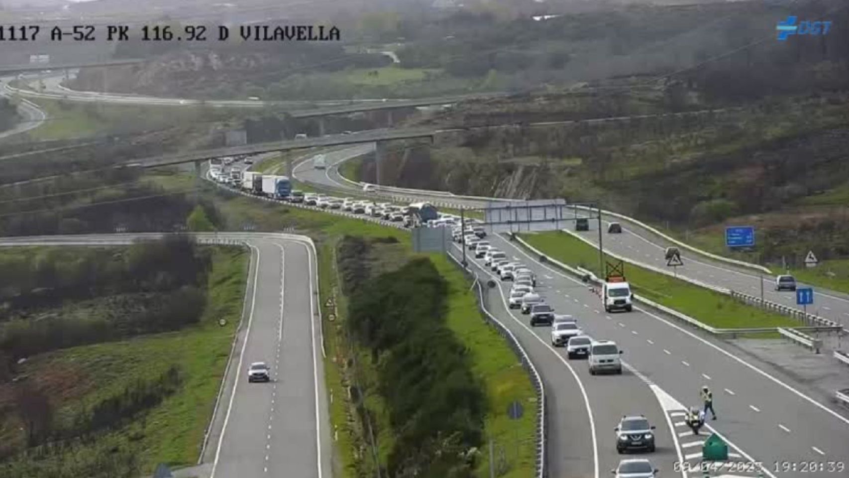 La AC-52 a la altura del kilómetro 116,92, en Ourense.