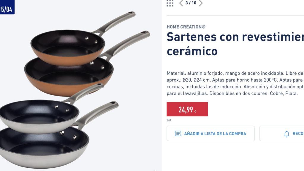 Sartenes con revestimiento cerámico.