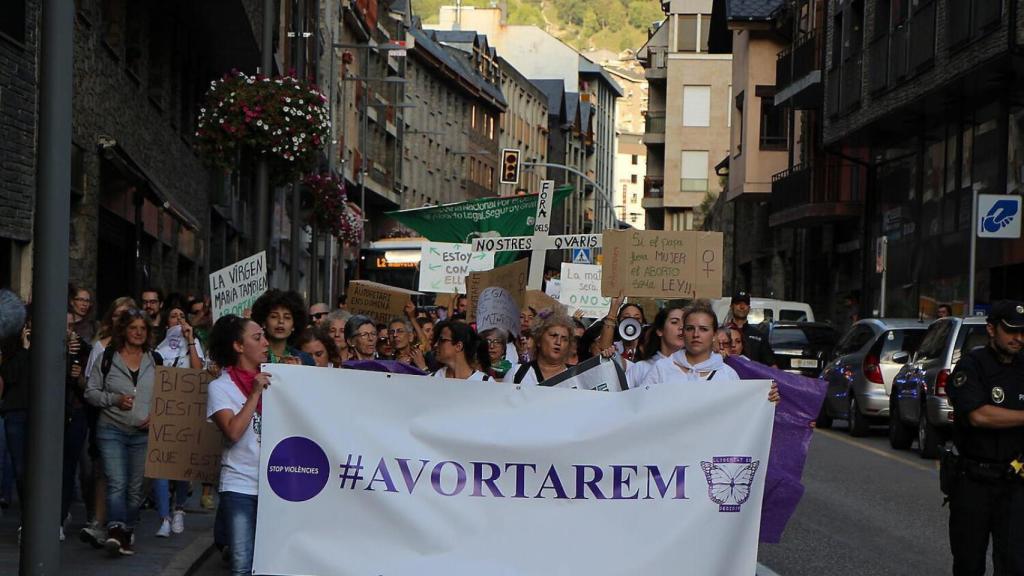 Una manifestación por el derecho al aborto en Andorra.