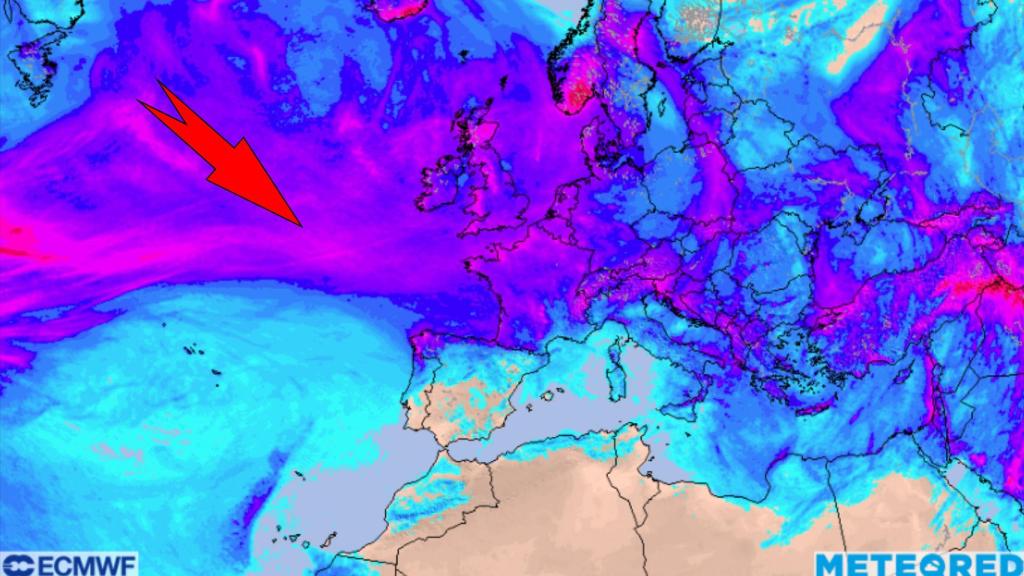 El tránsito del chorro polar afectando a la Península a partir de esta semana. Meteored.
