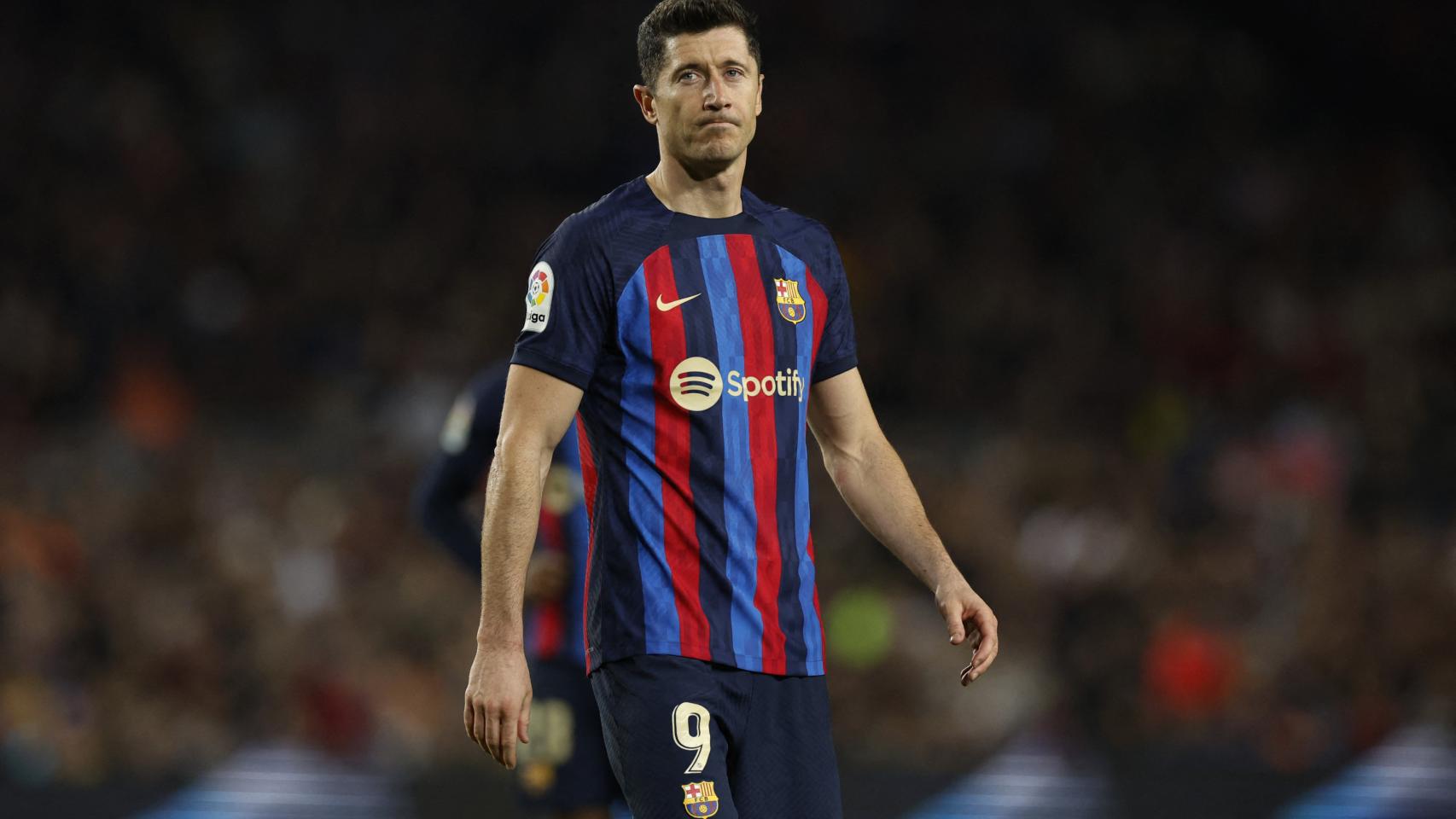 Robert Lewandowski, en un partido del FC Barcelona de la temporada 2022/2023
