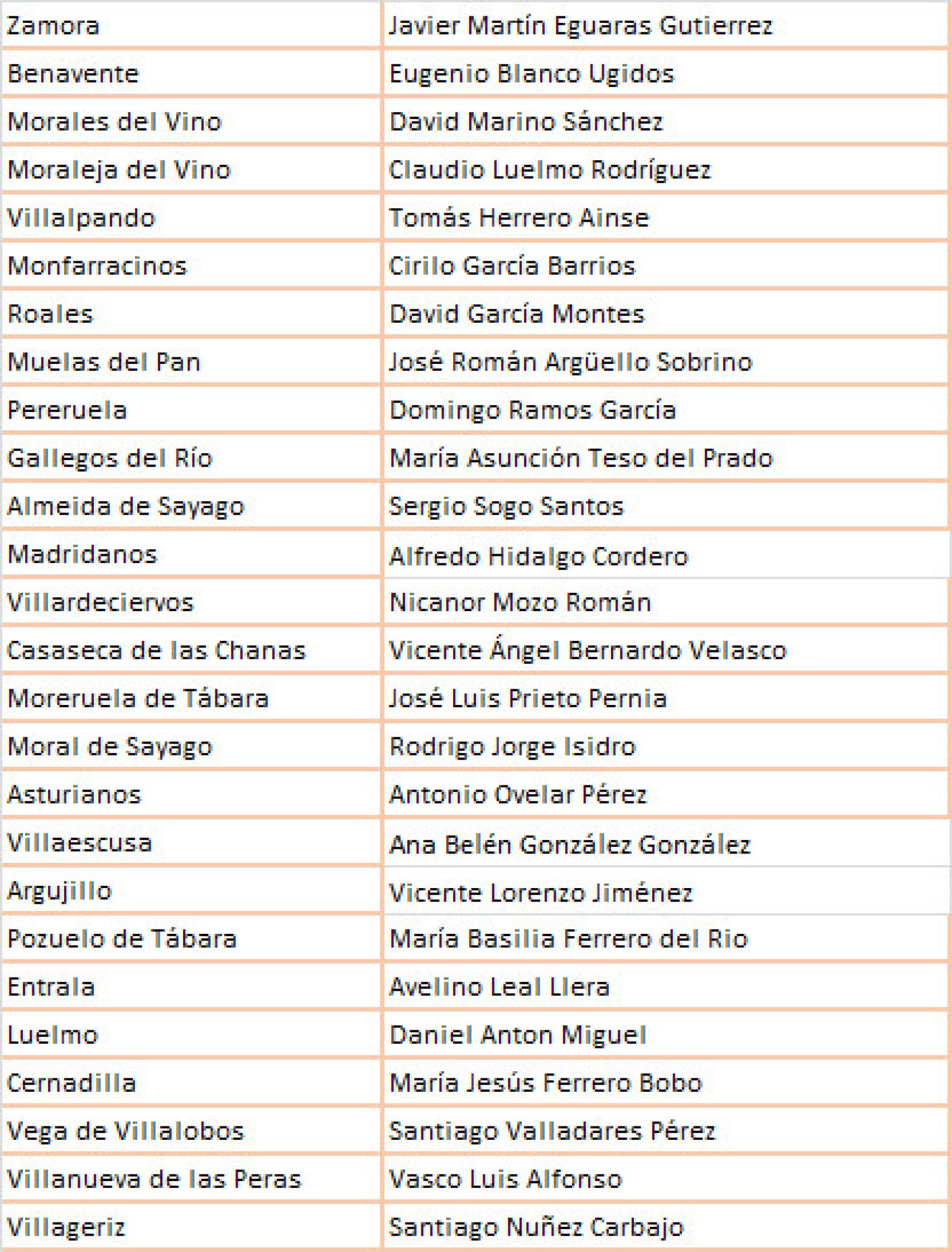Candidatos de VOX Zamora al 28 de mayo