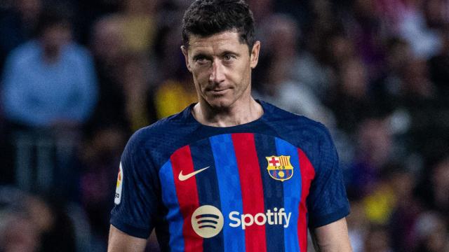Robert Lewandowski, en un partido del FC Barcelona de la temporada 2022/2023