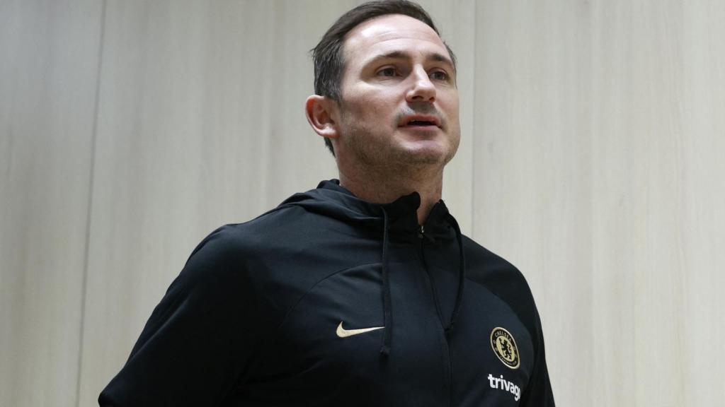 Frank Lampard, en rueda de prensa de la Champions League con el Chelsea