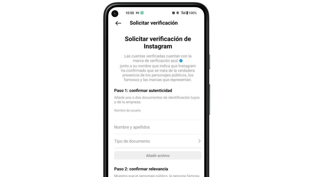 Verificarse en Instagram