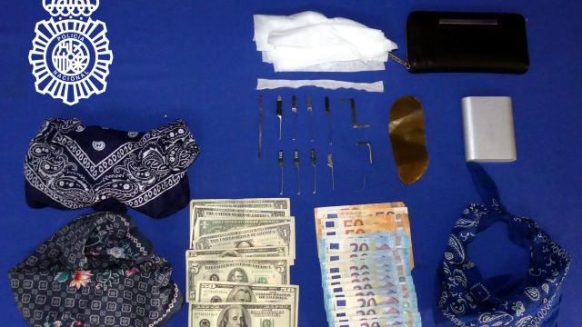 Objetos intervenidos por la Policía Nacional