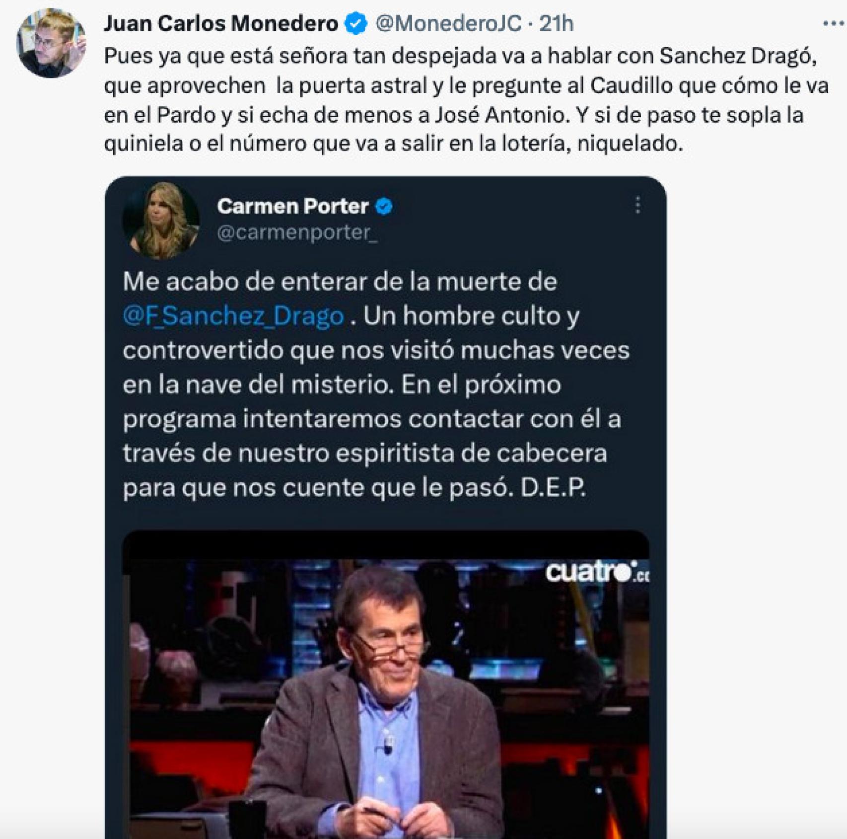 El tuit eliminado por Monedero.