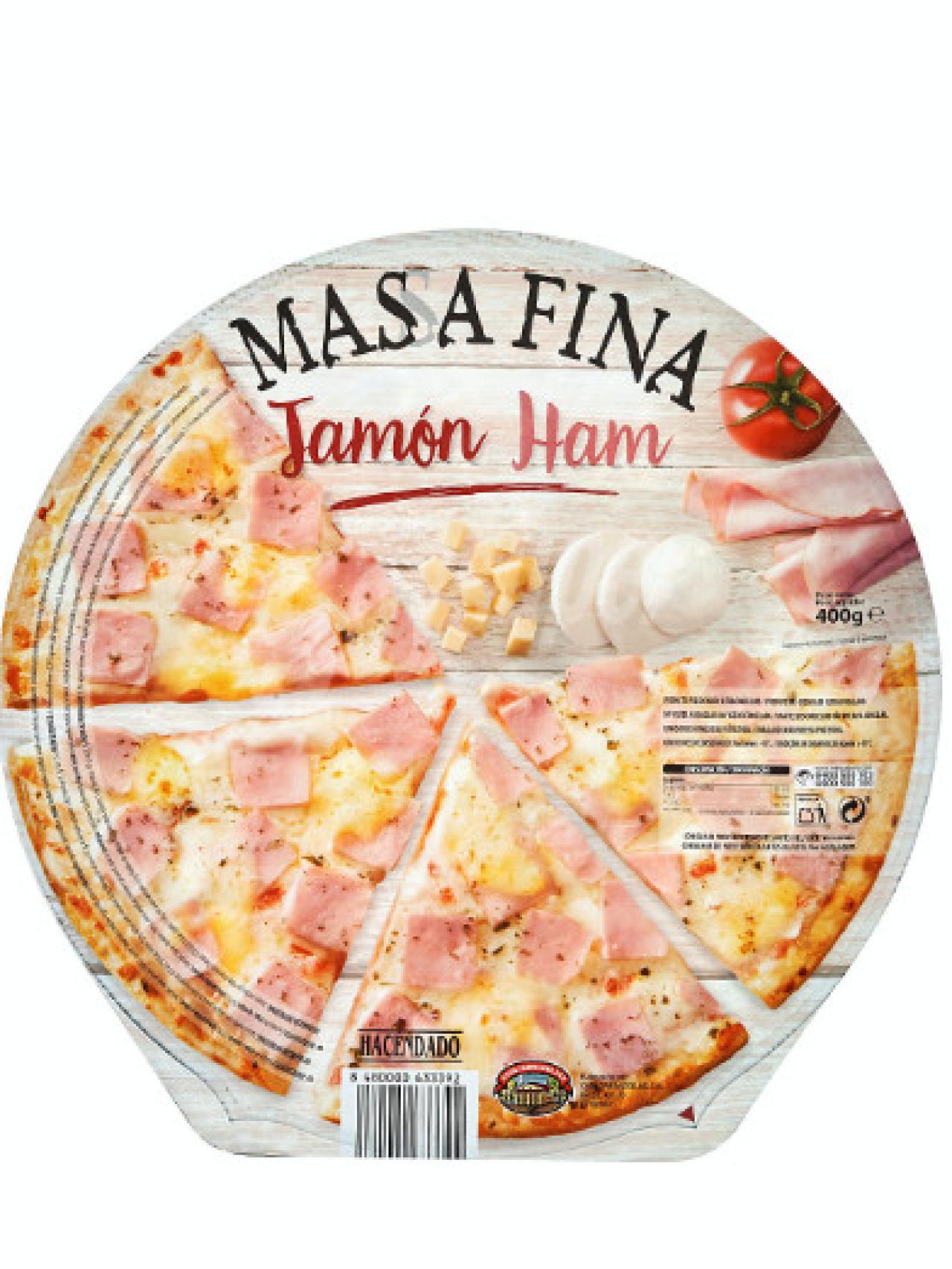 Pizza masa fina.