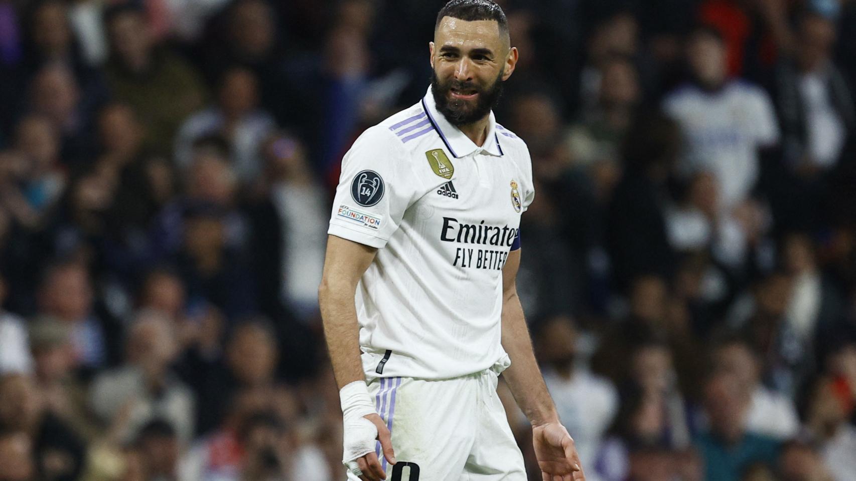 Karim Benzema, en un partido del Real Madrid de la Champions League 2022/2023