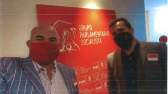 El 'mediador', Marco Antonio Navarro Tacoronte, durante una visita al Congreso de los Diputados el 14 de abril de 2021, en una imagen recogida en el sumario.