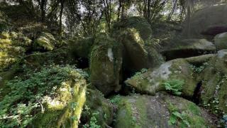 Entradas a las cuevas del Folón (Coruxo, Pontevedra). Foto: Google Earth