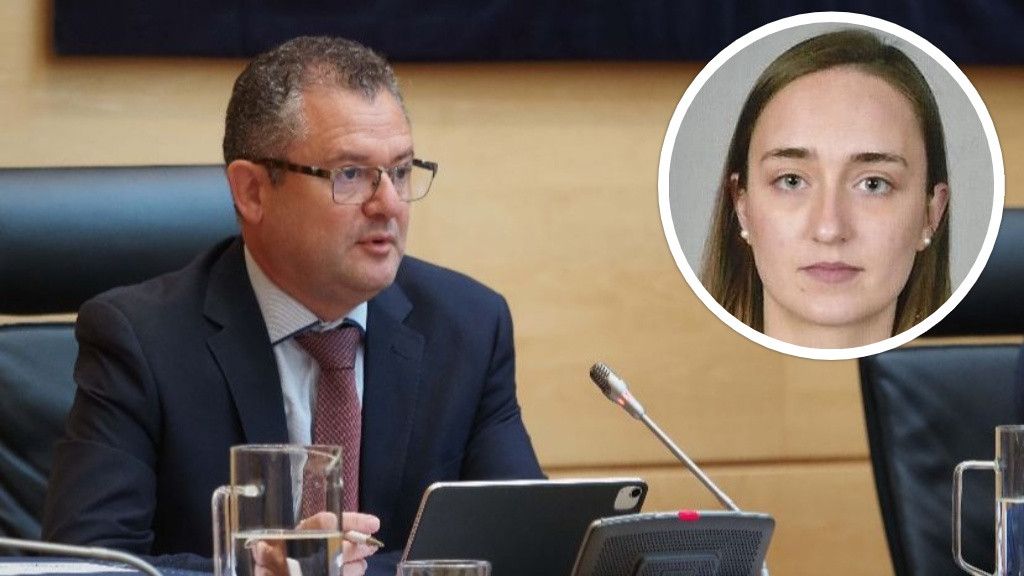 El consejero de Agricultura, Gerardo Dueñas, y la exresponsable de comunicación del departamento, Ángela Wolfe.