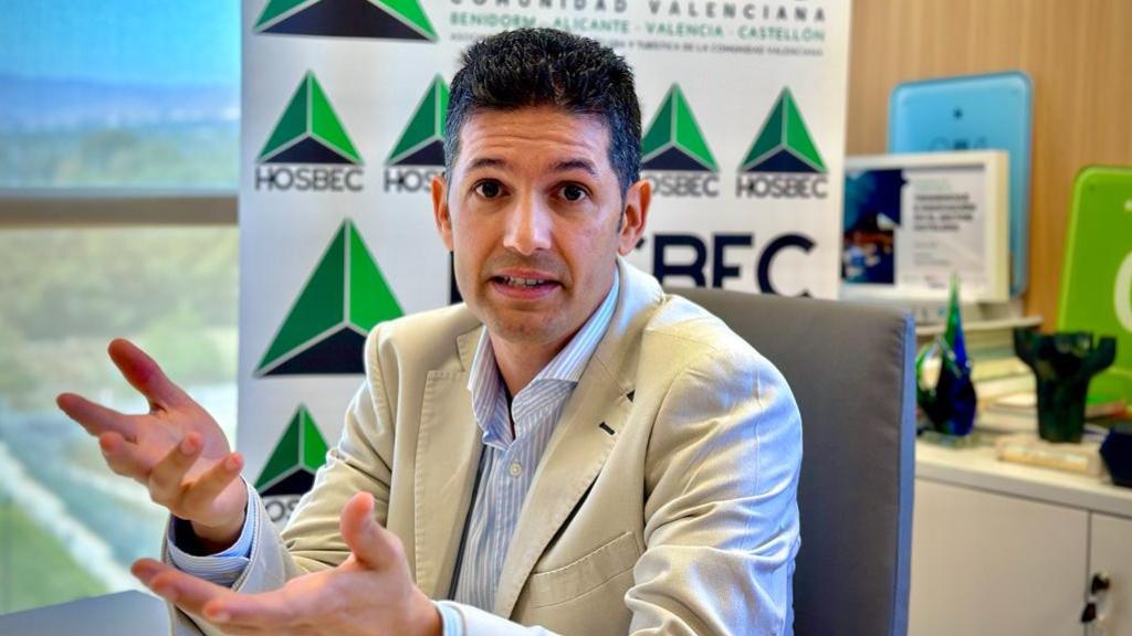 Fede Fuster, presidente de Hosbec, durante la entrevista.