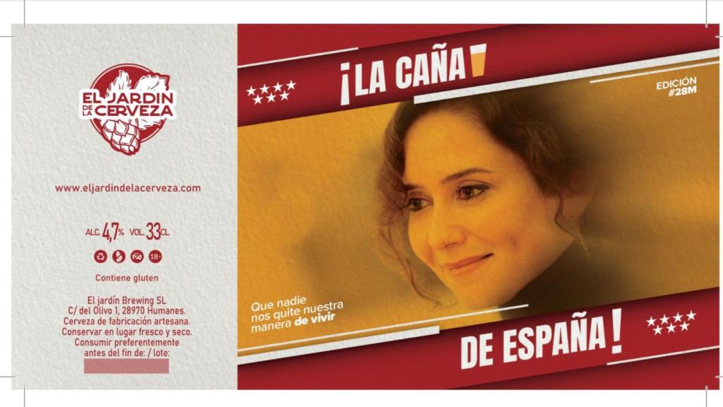La etiqueta de la cerveza.