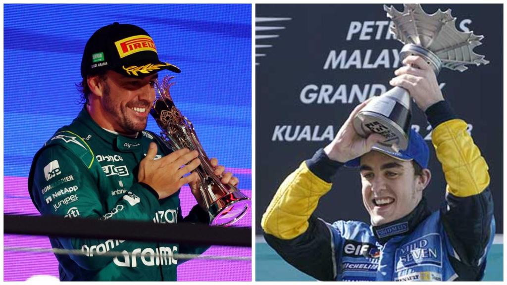 Fernando Alonso, en 2023 y 2003