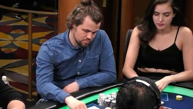 Magnus Carlsen, durante la partida de póker en Los Ángeles.