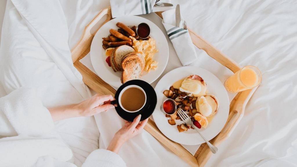 Detalle de un desayuno.