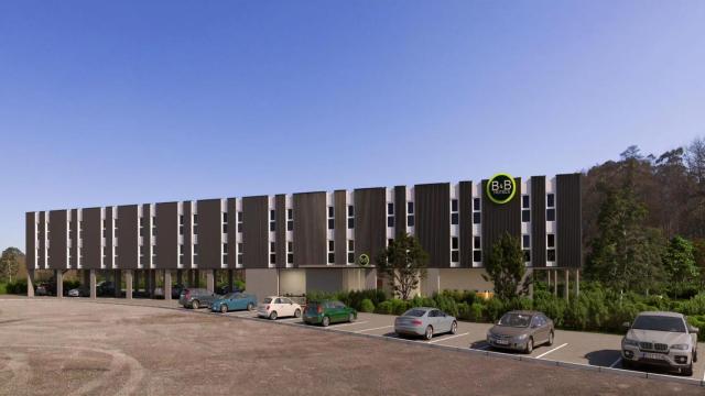 Infografía del futuro hotel en Sanguiñeda, en Mos (Pontevedra).