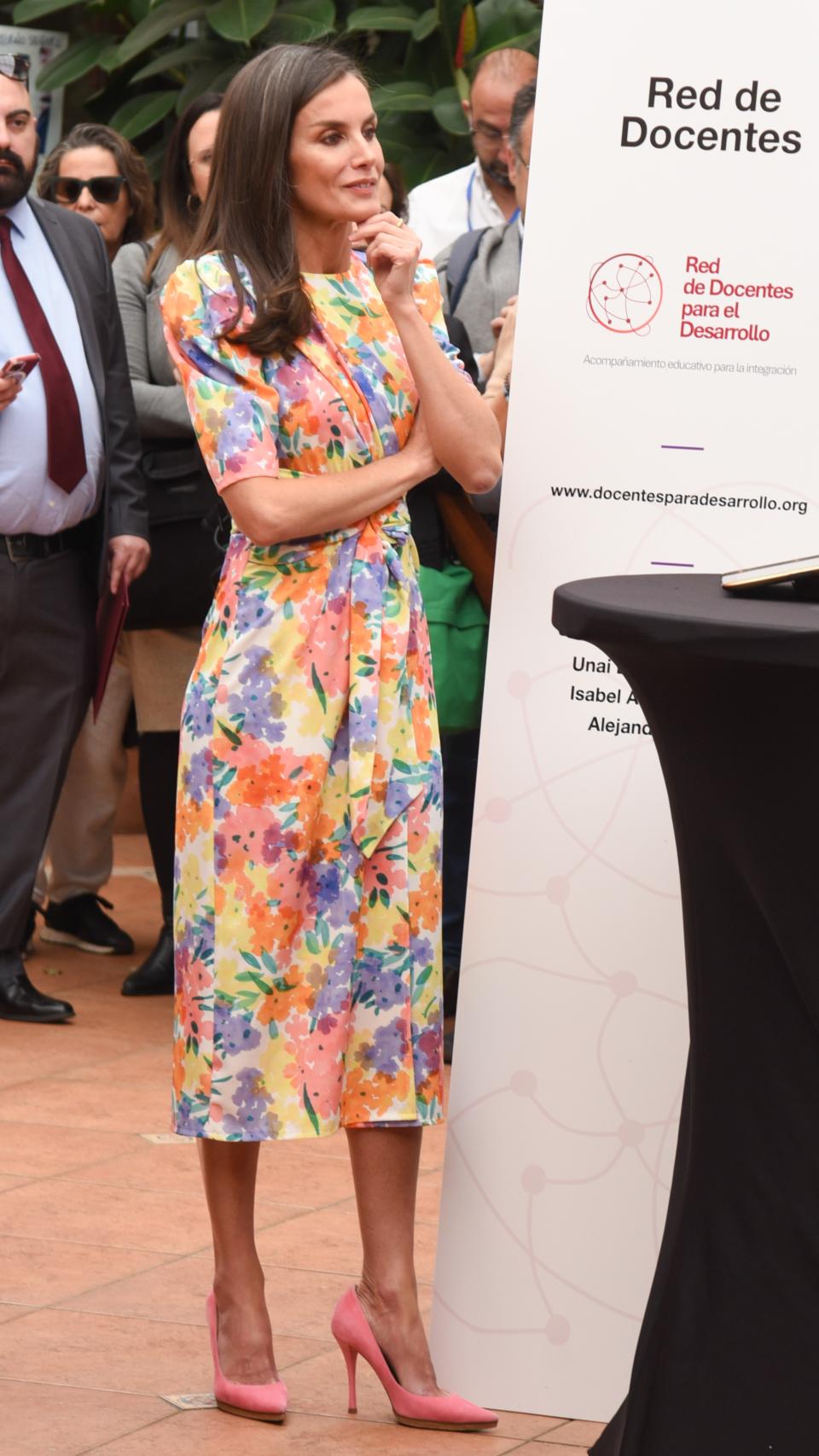 Detalle del look de la reina Letizia.