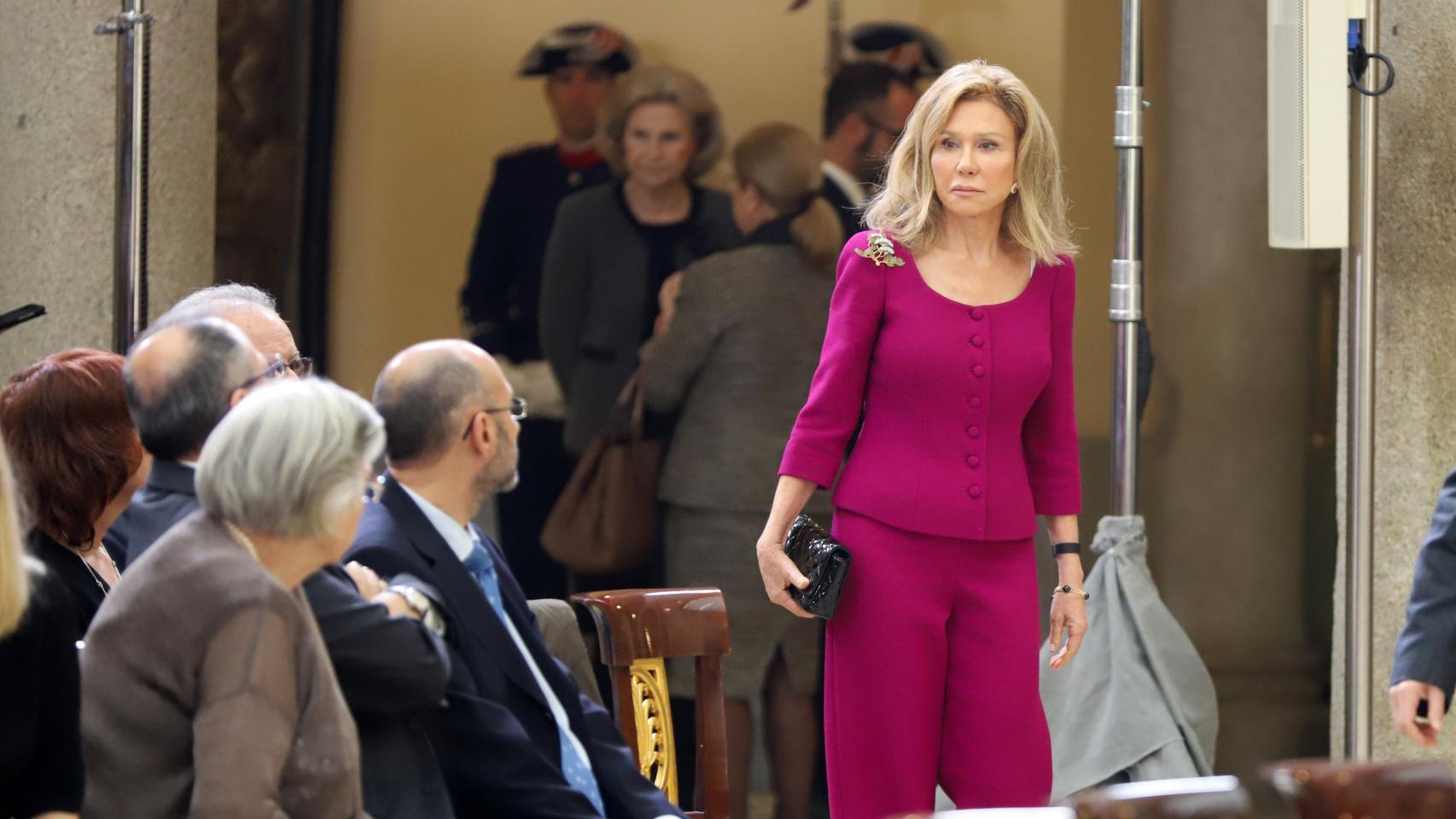 Alicia Koplowitz asiste a la ceremonia de entrega de los Premios Nacionales de Investigación 2019 en el Palacio Real de El Pardo, en Madrid.