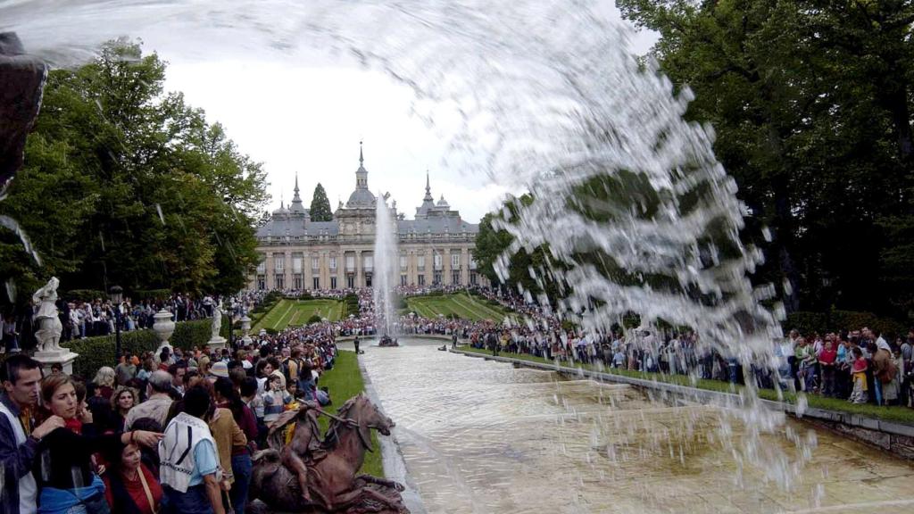 Las fuentes de La Granja de San Idelfonso en pleno espectáculo.