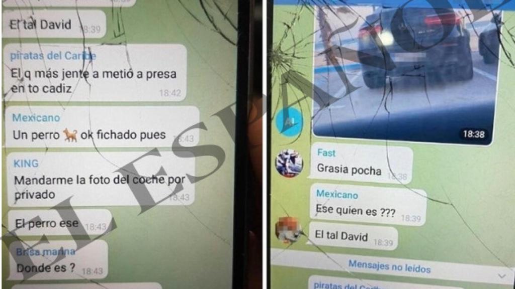 Los narcos de Cádiz intercambiando imágenes de uno de los coches de David Oliva.