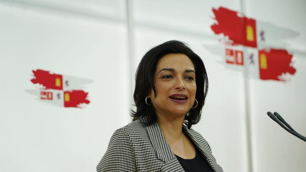 La procuradora socialista Alicia Palomo durante su rueda de prensa de este viernes.