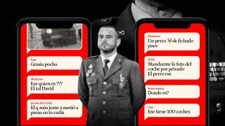 Algunos de los mensajes de los narcotraficantes tras localizar un vehículo de Oliva.