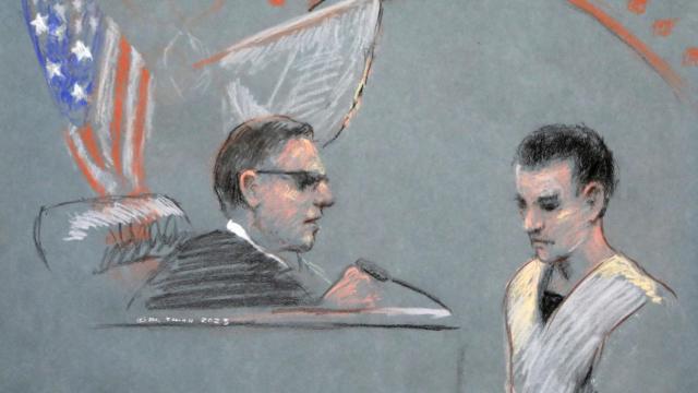 Retrato de la comparecencia de Teixeira ante el tribunal