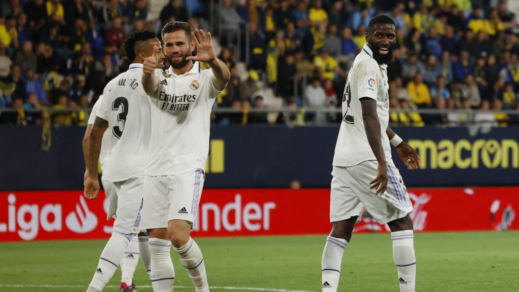 Nacho celebra el gol del Real Madrid frente al Cádiz.