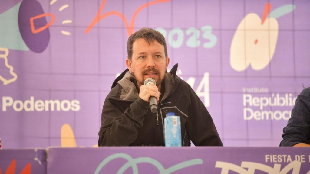 El ex secretario general de Podemos, Pablo Iglesias, durante la Fiesta de Primavera de Podemos.