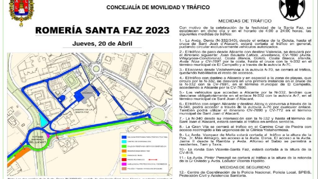 Así es el dispositivo de Santa Faz.