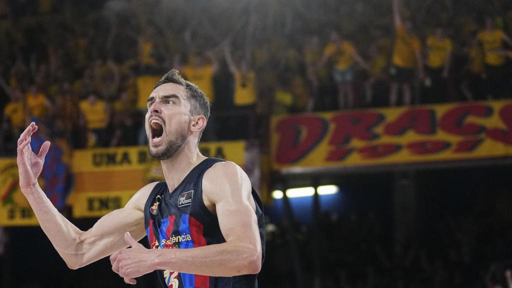 Satoransky celebra una acción en El Clásico.