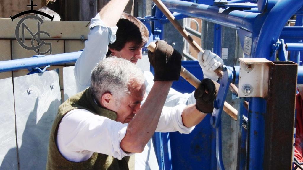 El ganadero Javier Fernández en un momento del herradero