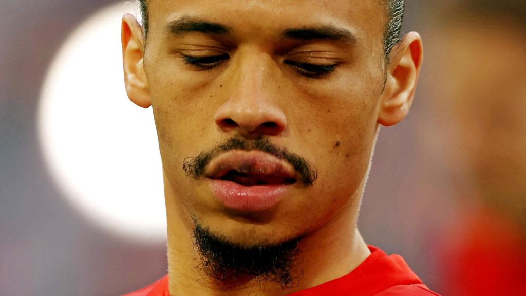 Leroy Sané, con el labio hinchado tras ser golpeado por Mané