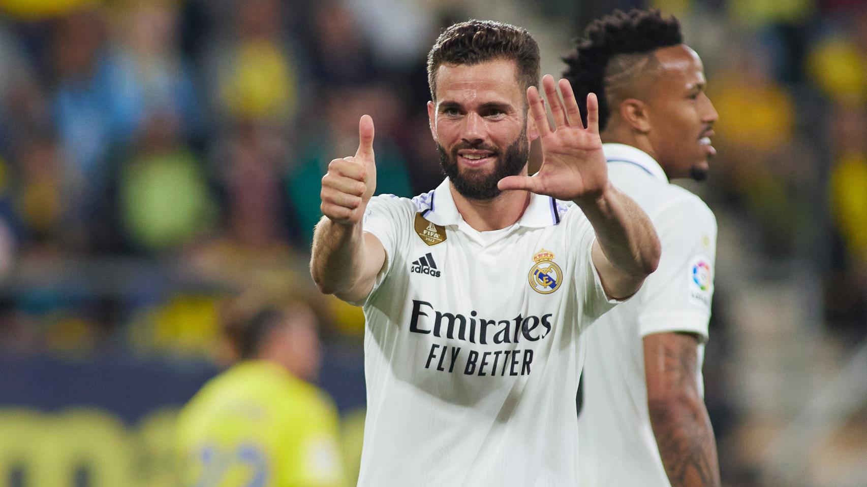 Nacho Fernández, celebrando su gol al Cádiz