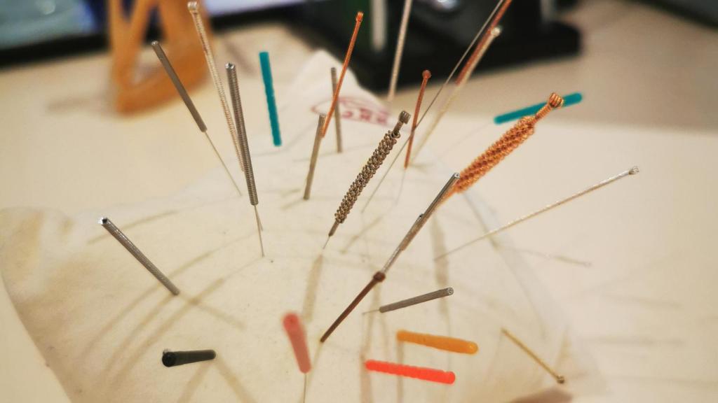 Agujas de acupuntura.
