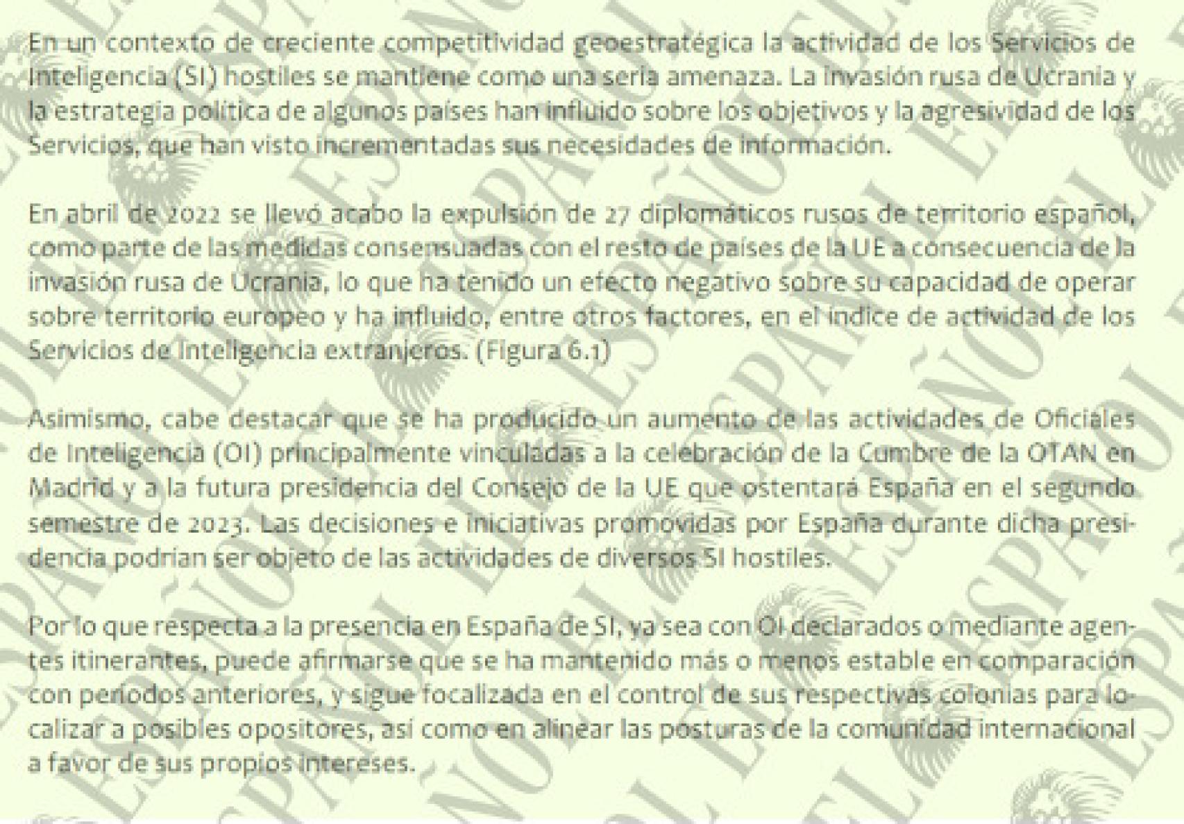 Uno de los fragmentos del informe.