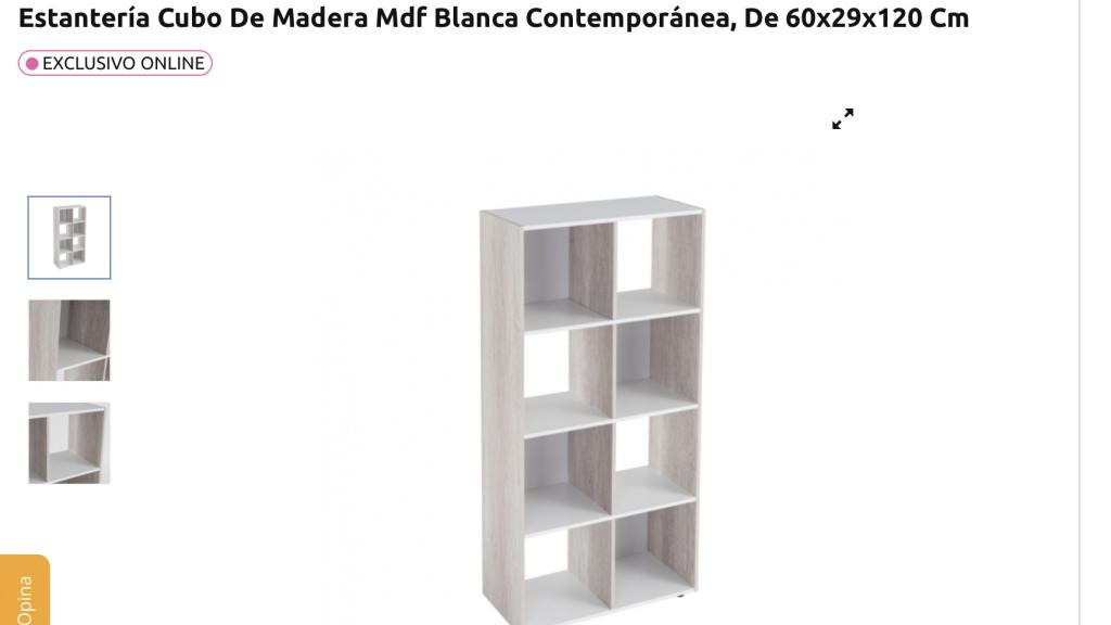 Estantería cubo de madera.